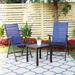 Sophia & William 3-Piece Metal Patio Bistro Set, 1 Square Table and 2 Folding Sling Chairs