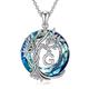 TOUPOP Necklaces for Women Tree of Life Necklace Initial A to Z Letter Pendant Necklace with Blue Circle Crystal 925 Sterling Silver Birthday Jewelry Gifts for Women Wife Her Daughter Mom Grandma,