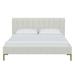 Wade Logan® Halpin Upholstered Low Profile Platform Bed Metal in White | 37 H x 60 W x 85 D in | Wayfair 449DEAD51A7E428CABCAE5A7B58B459E