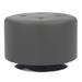 Etta Avenue™ Demeter 26" Wide Faux Leather Tufted Round Standard Ottoman Faux Leather in Gray | 17.75 H x 26 W x 26 D in | Wayfair