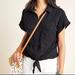 Anthropologie Tops | Anthropologie Cloth & Stone Liya Tie Front Black Crinkle Button Down 482 | Color: Black | Size: S