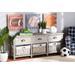 Baxton Studio Mabyn Modern and Contemporary Light Grey Finished Wood 3-Drawer Storage Bench with Baskets - Wholesale Interiors FZC200361-Light Grey-Bench