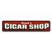 Lizton Sign Shop, Inc Cigar Shop Metal Sign Metal in Gray/Green/Red | 6 H x 24 W x 0.06 D in | Wayfair 1140-A624