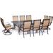 Canora Grey Alejandria 11 Piece Outdoor Dining Set Metal in Brown | 28.81 H x 84 W x 60 D in | Wayfair 097F2C65A65E4EA5957C424ACF4CCD1C