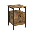 Yaheetech - Lot de 2 Tables de Chevet Table d'Appoint en Bois Style Indistriel Pied en Métal