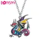 BONSNY-Collier pendentif dragon mythique pour hommes et femmes alliage d'émail 3D dinosaure