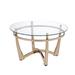 Attractive Coffee Table, Gold & Clear Glass - 20 H x 35 W x 35 L Inches