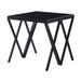 Contemporary Style Metal End Table with Geometric Base, Black - 21 H x 22 W x 22 L Inches