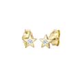 Elli DIAMONDS - Stecker Stern Astro Diamant (0.03ct) 375 Gelbgold Ohrringe Damen