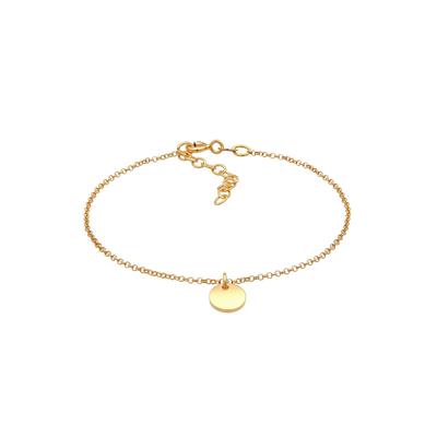 Elli Plättchen Rund Coin Basic Trend Geo 925 Silber goldfarben Damen Image