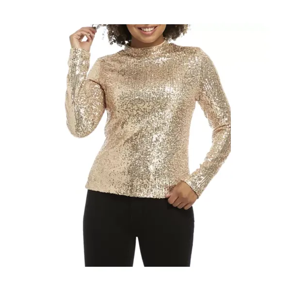english-factory-womens-long-sleeve-sequin-mock-neck-top,-pink,-small/