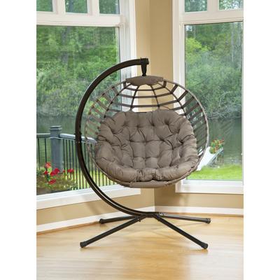 Modern Hanging Ball Chair with Stand by Flowerhouse in Sand