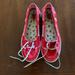 Vans Shoes | Gently Used Vans Women’s Red Satin Slip On Boat Shoes Size 6 White Leather Laces | Color: Red | Size: 6