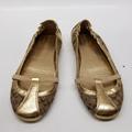 Coach Shoes | Coach Gold Ballet Slippers | Color: Gold/Tan | Size: 9.5