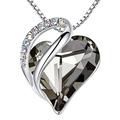 Leafael Infinity Love Heart Necklace, Birthstone Necklaces for Women with Healing Crystals, Allergy-Free Jewelry Gift for Women, Silver-Tone Pendant Necklace with Gift Box, 18+2 Inch Chain Extender