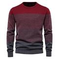 FDJIAJU Men'S Knitted Sweater - Men'S Sweater O-Neck Pullover，Winter Cotton Spliced Slim Fit Warm Jumpers, Casual Plus Size Knitted Jacket For Men Bottoming Shirt Outside Wear Clothing,Wine Red,Large