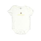 Gap Short Sleeve Onesie: White Solid Bottoms - Size Newborn