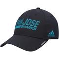 Men's adidas Black San Jose Sharks 2021 Locker Room AEROREADY Flex Hat