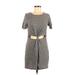 Honey Punch Casual Dress - Shift: Gray Solid Dresses - Women's Size Medium