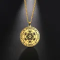 LIKGREAT-Collier Archange Metatron pour Homme Ange de la Vie Sceau Amulette Kabbale Bijoux