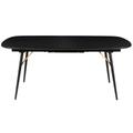 Table extensible 180 cm chêne plaqué noir, allonge intégrée