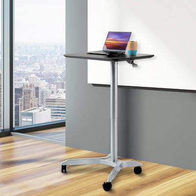 airLIFT XL 28" Pneumatic Height Adjustable Sit-Stand Mobile Laptop Computer Desk Cart