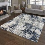 Blue 63 x 0.44 in Area Rug - Gertmenian Majestic Omari Modern Distressed Abstract Indoor Area Rug Polypropylene | 63 W x 0.44 D in | Wayfair 41473