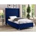 House of Hampton® Dymonique Velvet Bed Upholstered/Velvet in Blue | 56 H x 72 W x 86 D in | Wayfair 0CE11E2217F9461CB1E4AD3E44A44F61