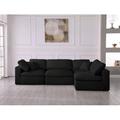 Black Sectional - Latitude Run® Burrows 119" Wide Reversible Down Cushion Modular Corner Sectional | 32 H x 119 W x 79 D in | Wayfair