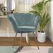 Accent Chair - Everly Quinn Accent Chair Velvet/Fabric in Green/Gray/Brown | 30 H x 23 W x 26 D in | Wayfair FF425E7A8263480280AA3355F024C6D1