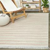 White 94 x 0.04 in Area Rug - Joss & Main Kensi Striped Recycled Area Rug Polypropylene/Cotton | 94 W x 0.04 D in | Wayfair