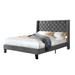 House of Hampton® Daisy-Rose Tufted Low Profile Platform Bed Upholstered/Polyester in Gray | 47.24 H x 57.87 W x 81.1 D in | Wayfair