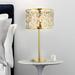 Everly Quinn 26.5"H Engelbertus Metal & Faceted Crystal Candlestick Table Lamp Metal in Yellow | 26.5 H x 14 W x 14 D in | Wayfair