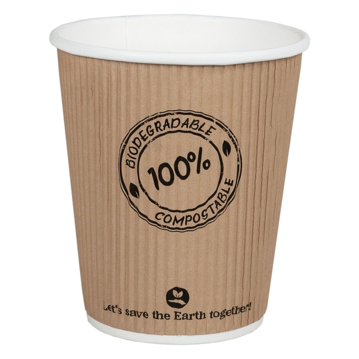 VEPATIM 125x BIO Thermo-Riffelbecher CoffeeToGo bis 100°C | 200ml O8cm Image