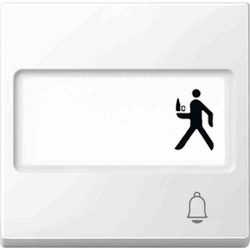 Merten System M Wippe einteilig, Schalter/Taster, polarweiß, glänzend, Symbol Klingel, geeignet für Bussystem-Tasterankopplung Image