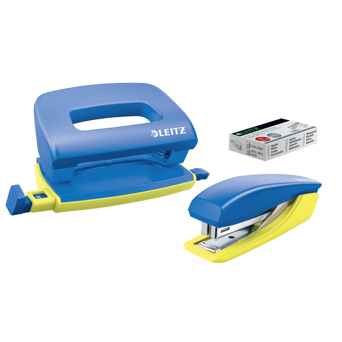 Leitz Set Locher und Heftgerät Urban Chic Blau Image