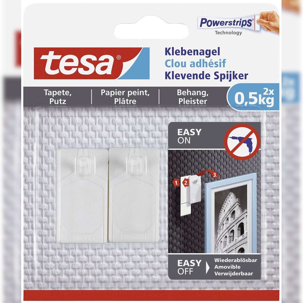 Tesa 77772-00000 1x2 Tesa Klebenagel für Tapeten und Putz (0,5 kg)(T) Image