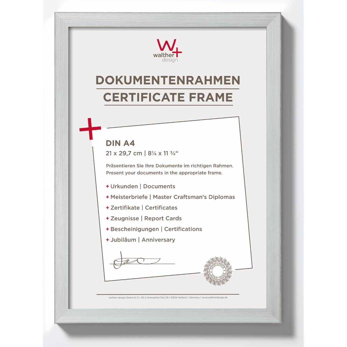 walther + design JK130S,Construction Designrahmen 021X29,7 cm SILBER Image