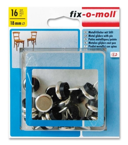 Metallgleiter mit Stift rund 18mm Sparpack fix-o-moll Image