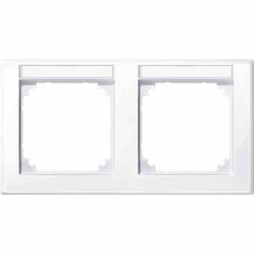 Merten M-SMART Rahmen, 2f, aktivweiß, glänzend, horizontal, Textfeld/Beschriftungsfläche, Kunststoff, geeignet für Geräteeinbaukanal Image