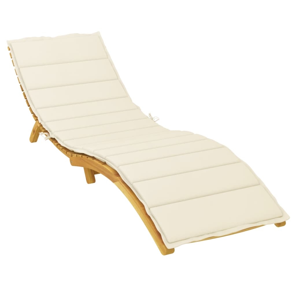 vidaXL Sonnenliegen-Auflage Creme 200x50x3 cm Oxford-Gewebe Image
