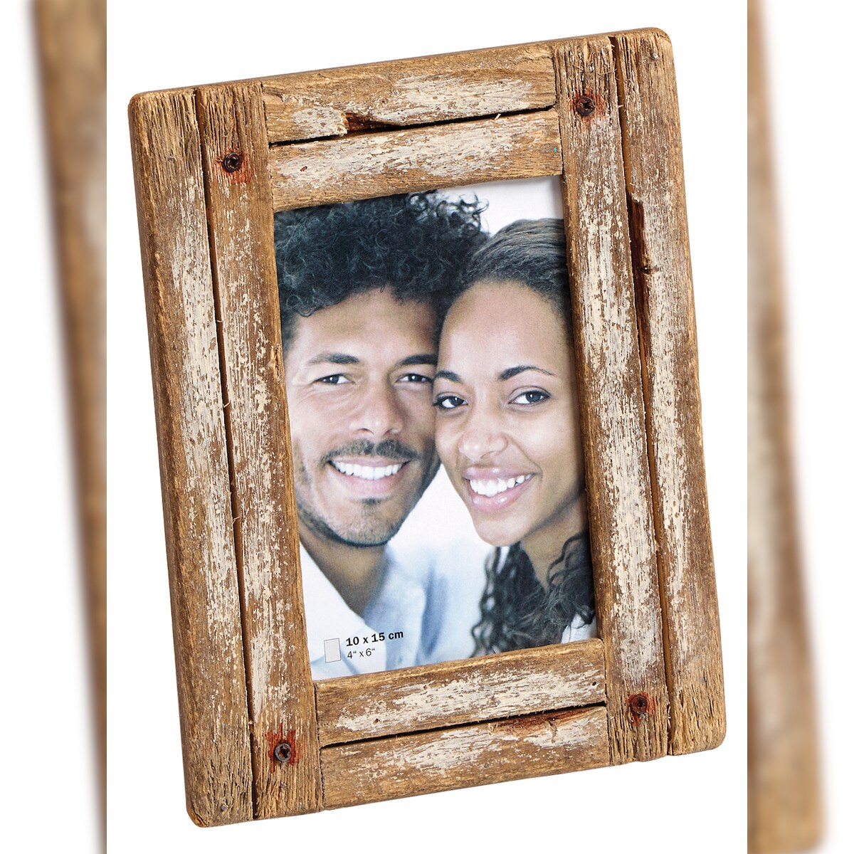 walther + design Dupla Portraitrahmen, weiss/natur, 10 x 15 cm Image