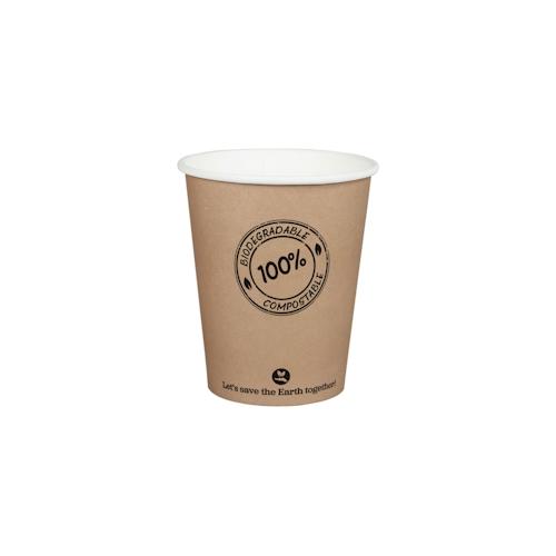 50x BIO Kartonbecher Kaffeebecher CoffeeToGo bis 100°C 200ml O8cm