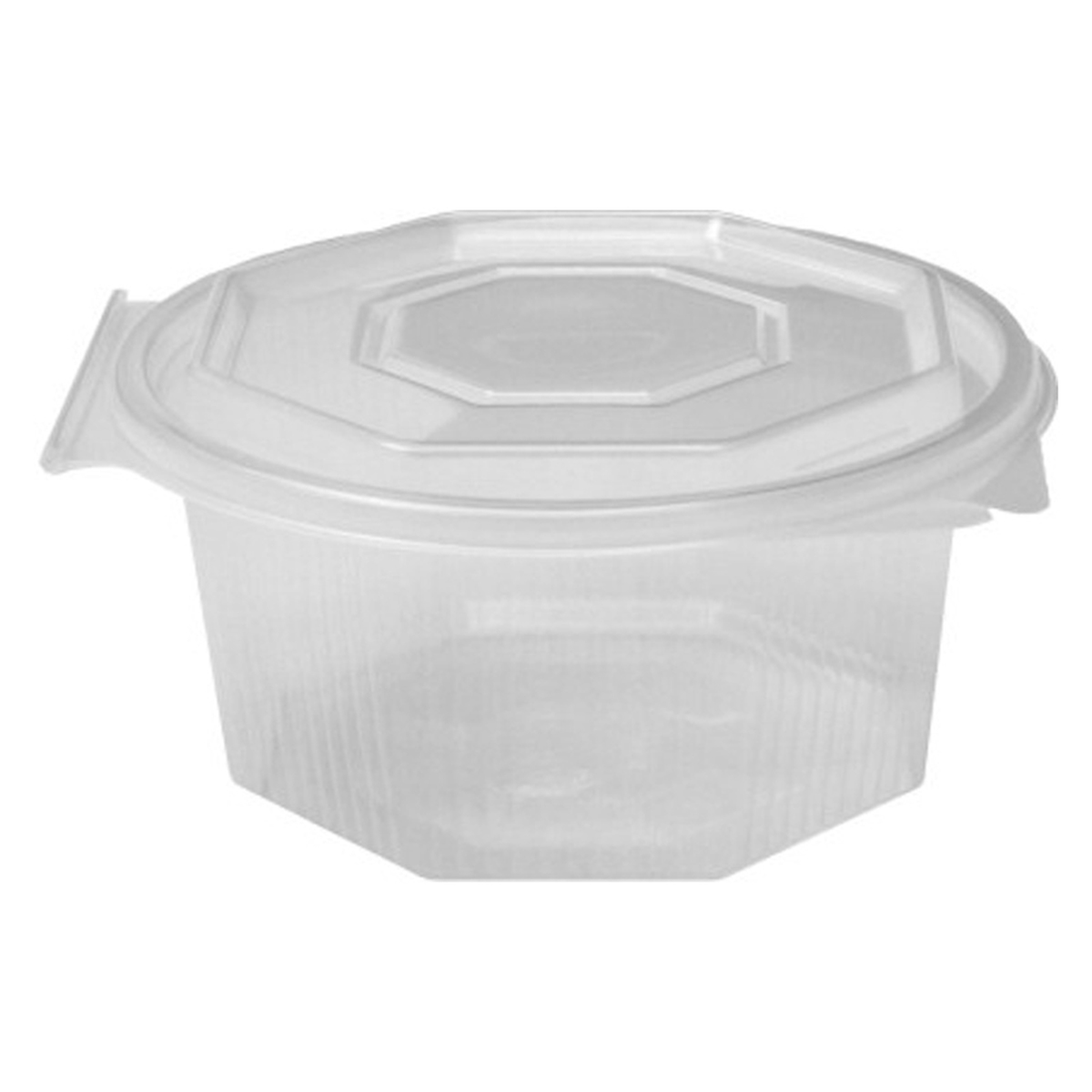 VEPATIM 50x Achteckbecher klar mit angehängtem Deckel 500 ml (PP) Image