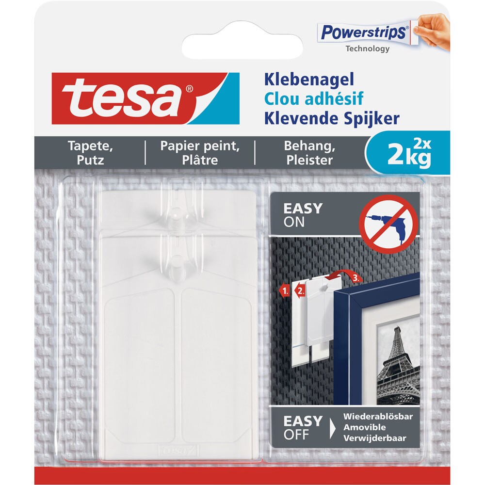 Tesa 77776-0000 1x2 Klebenagel für Tapeten und Putz (2 kg)(S) Image