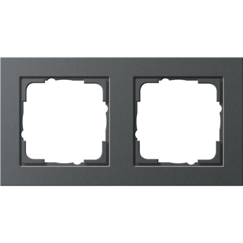 Gira E2 Rahmen, 2f, anthrazit, Kunststoff, geeignet für Geräteeinbaukanal, Unterputzmontage, Thermoplast, 021223 Image
