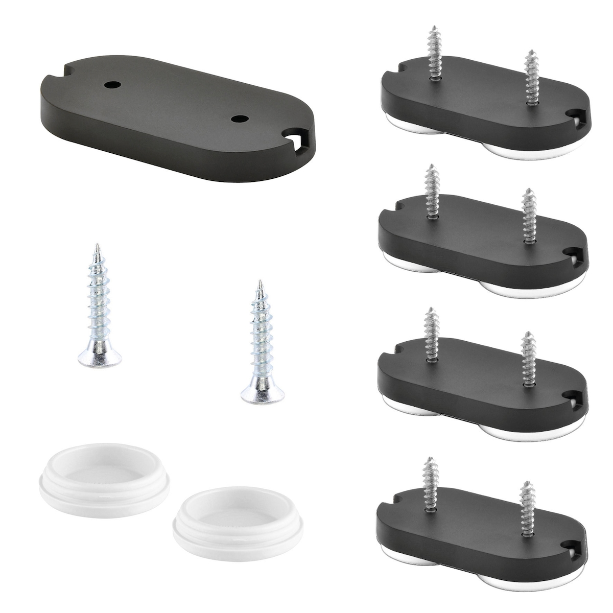 WAGNER QuickClick® Kunststoffgleiter HYPER - zum Schrauben, 4x Basis, 8x Schraube&Einsatz 52 x 25 mm, DE Ware - 15781500 Image