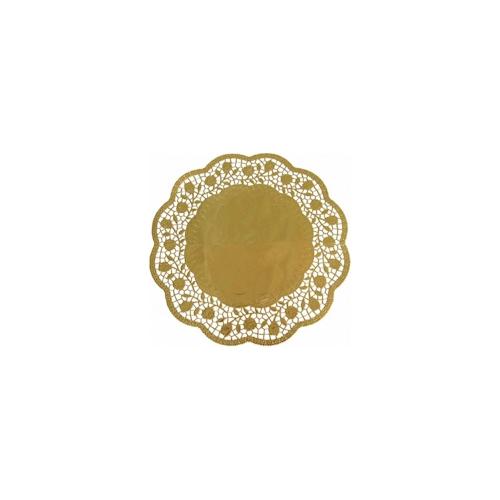 16x Deko-Tortenspitzen rund gold O 32 cm