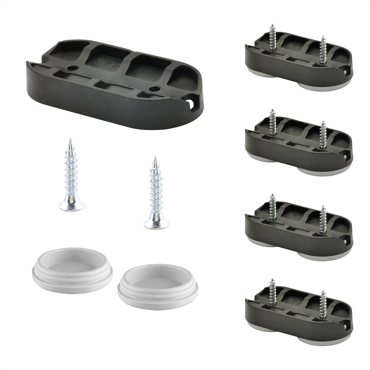 WAGNER QuickClick® Kunststoffgleiter HYPER - Freischwinger, 4x Basis, 8x Schraube&Einsatz 52 x 25 mm, DE Ware - 15831700 Image