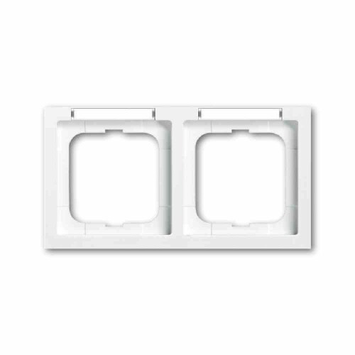 Busch-Jaeger FUTURE LINEAR Rahmen, 2f, studioweiß, glänzend, horizontal, Textfeld/Beschriftungsfläche, Kunststoff, geeignet für Geräteeinbaukanal Image